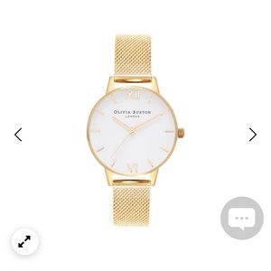 OLIVIA BURTON White Dial Gold Mesh Watch